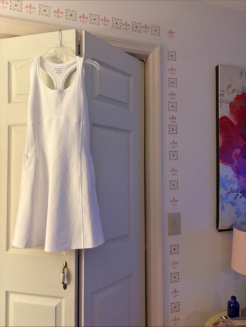 Athleta White Racerback Fit-and-Flare Mini Dress